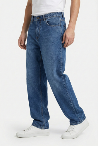 نیم رخ شلوار بگ مردانه آبی سنگ شور با کیفیت بالا SIGMAMEN