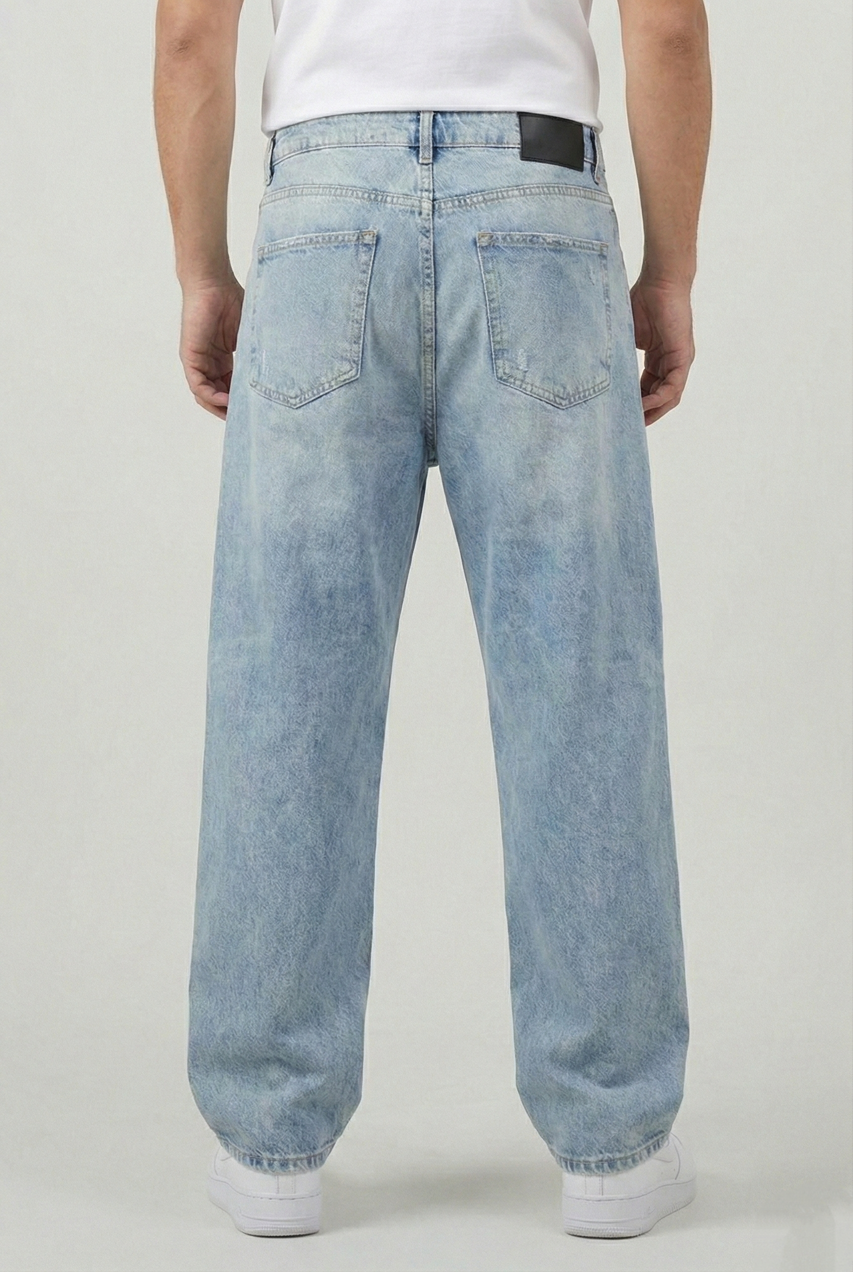 خرید شلوار بگ مردانه جین یخی سنگ شور با کیفیتSIGMA MEN