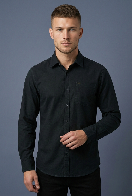 خریدپیراهن مردانه مشکی آستین بلند نخ پنبه SIGMA MEN