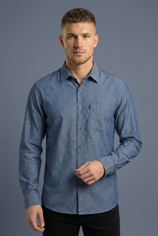 خرید پیراهن مردانه آبی سنگشور آستین بلند نخ پنبه SIGMA MEN