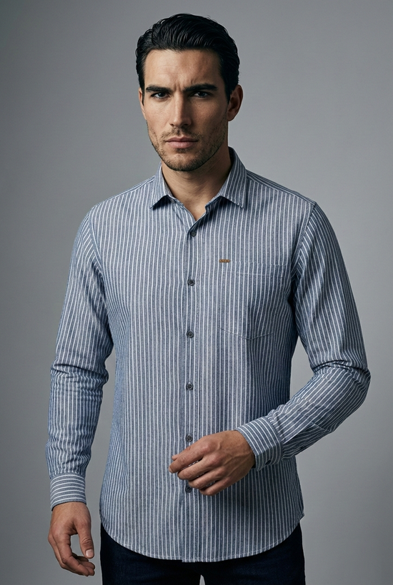 پیراهن مردانه آستین بلند نخ پنبه SIGMA MEN