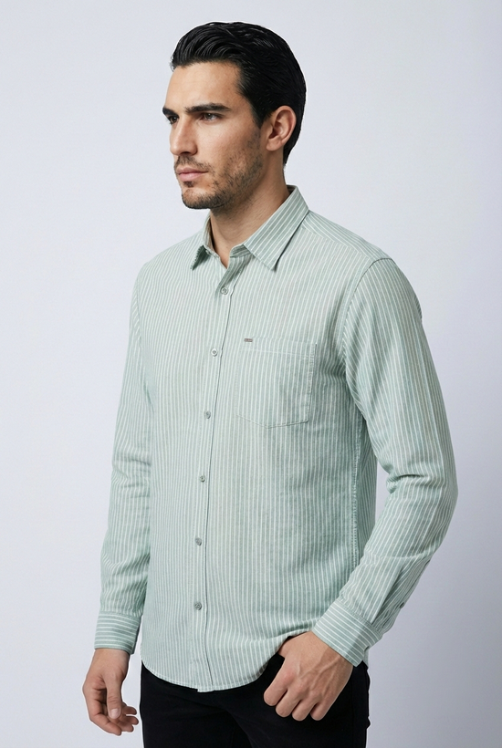 پیراهن مردانه راه راه آستین بلند نخ پنبه SIGMA MEN