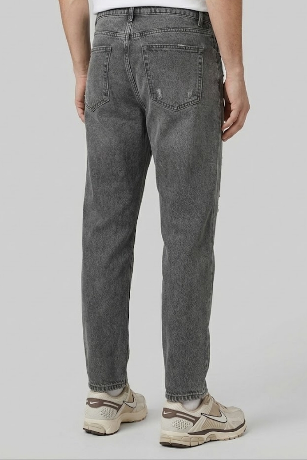 شلوار مام مردانه جین سنگ شور طوسی با کیفیت SIGMAMEN