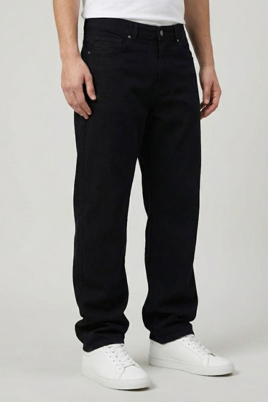 شلوار بگ مردانه جین مشکی خام شور با کیفیت بالا SIGMA MEN